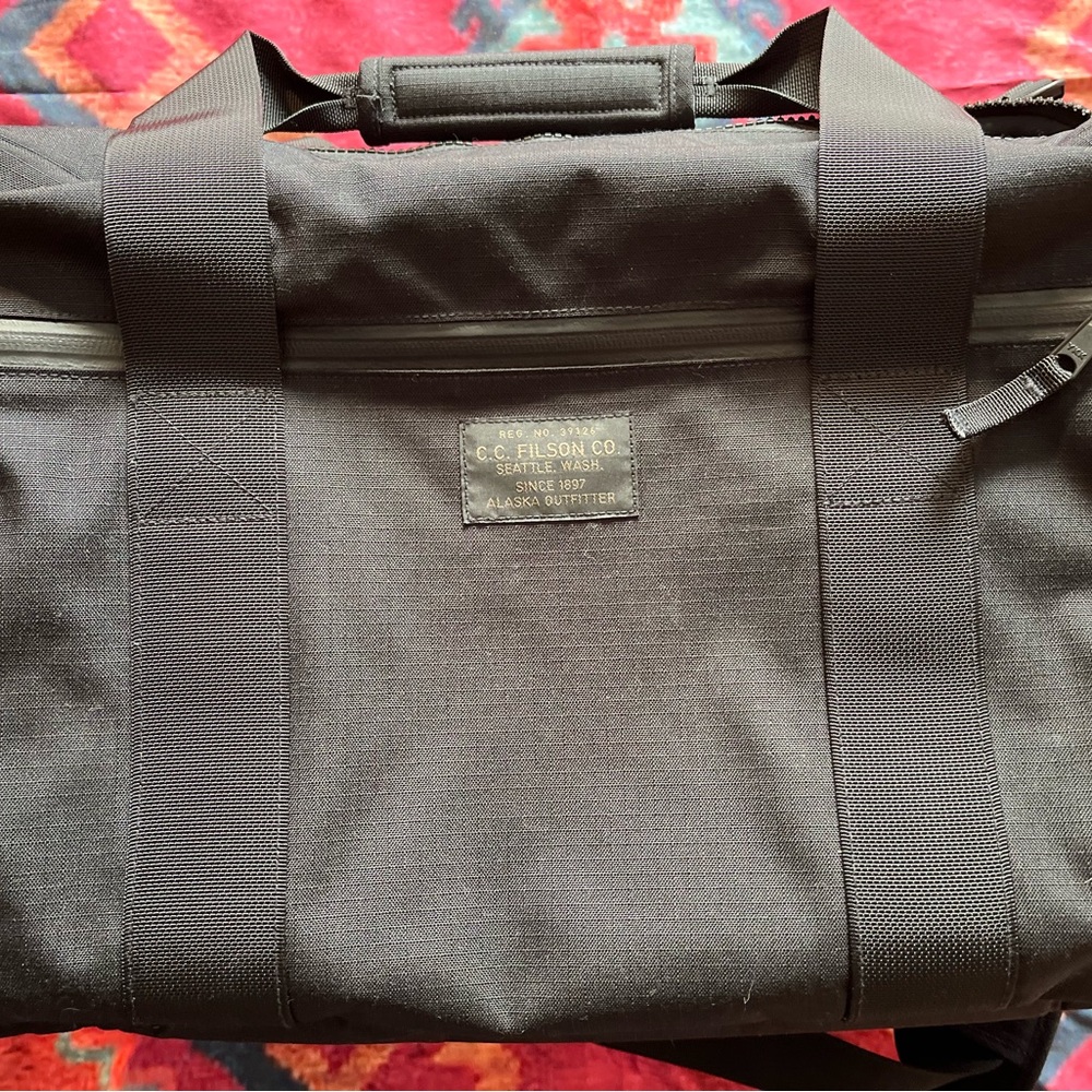 Filson Black Ripstop Cordura Nylon Pullman Bag
